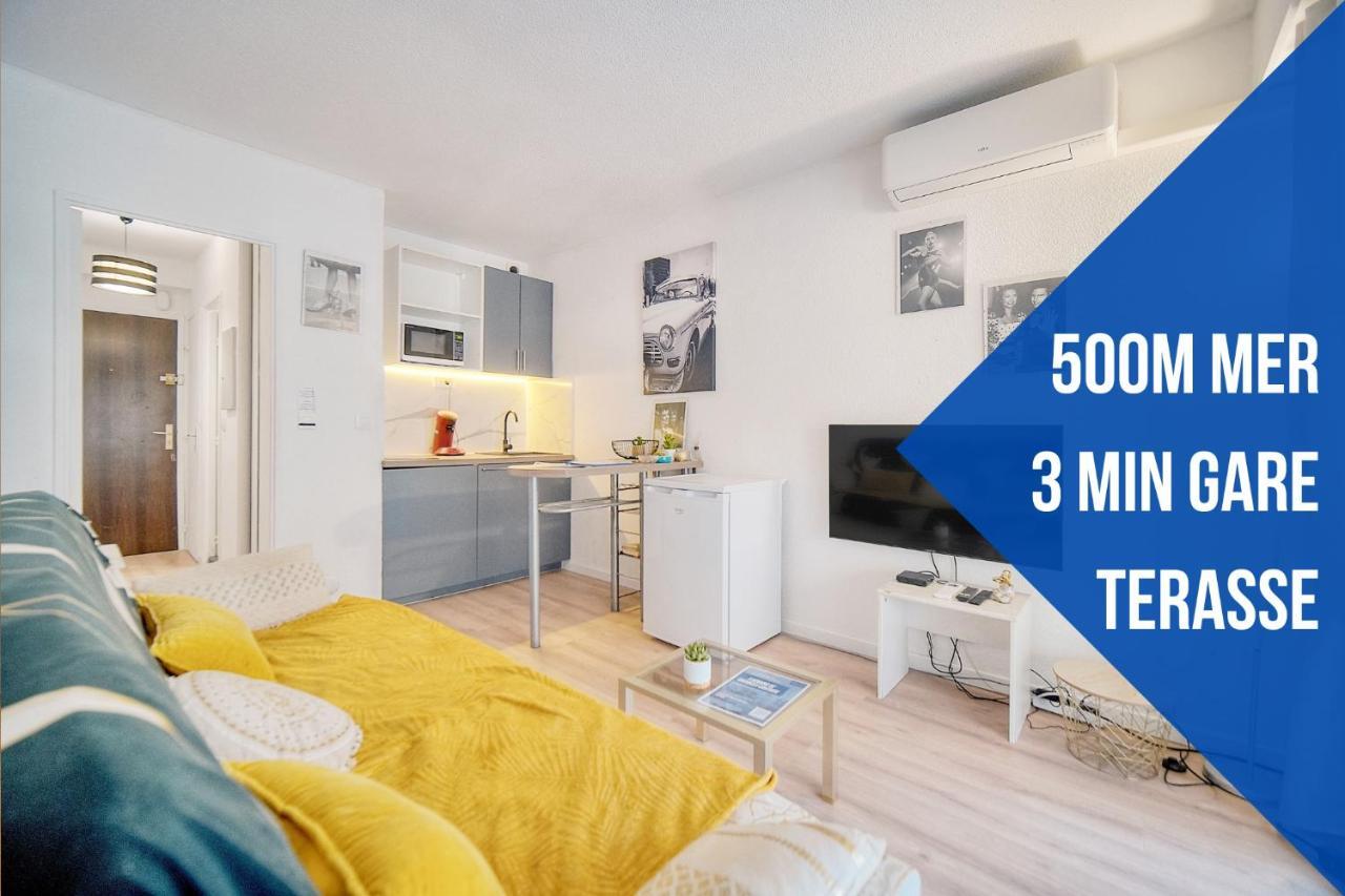 Le Kate-500M Plage-Terrasse Verriere Cote D'Azur Cannes Bagian luar foto
